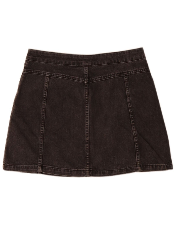 Fusta Mini Denim pentru Femei Moto UK 12 Medium W30 Bumbac Negru