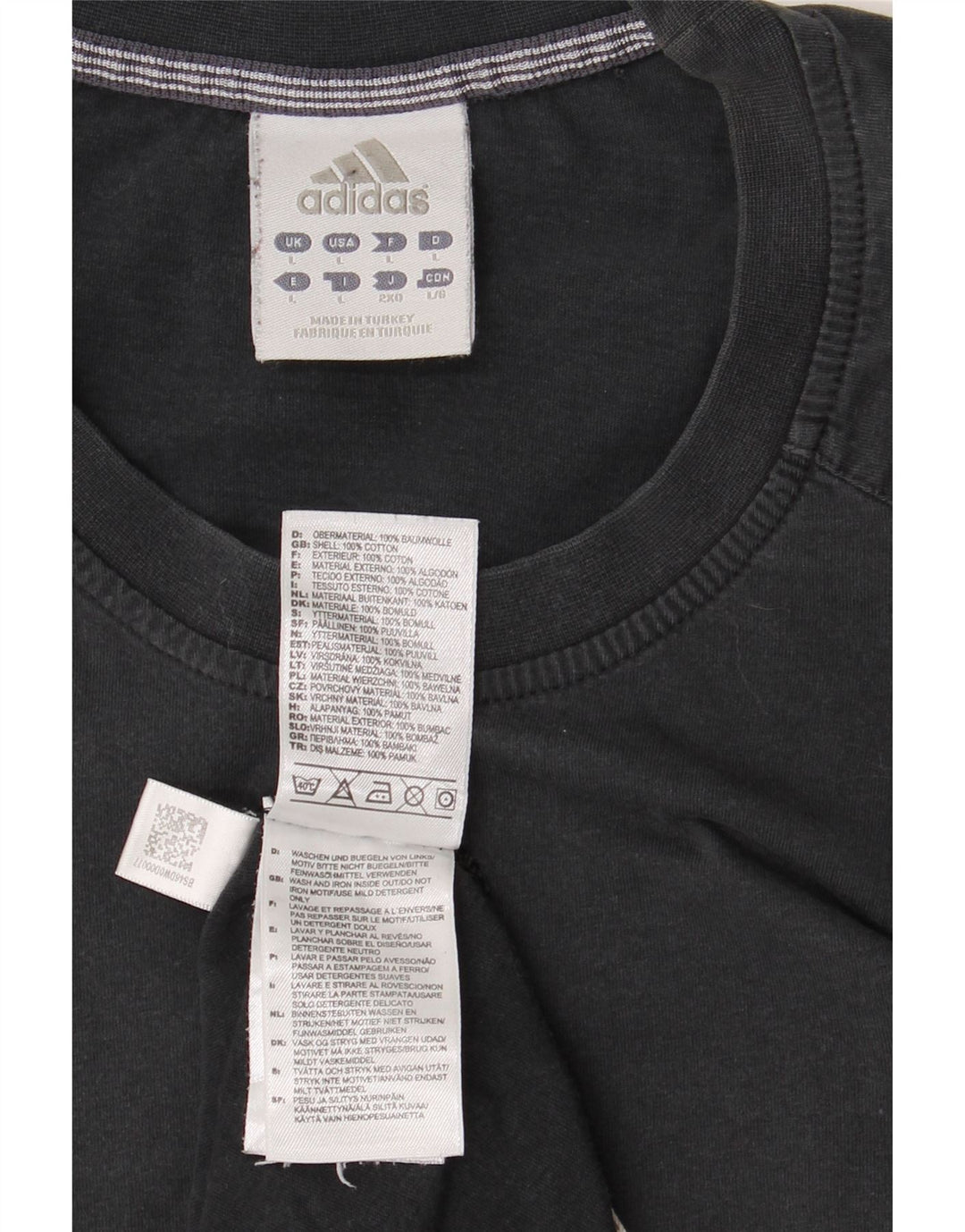 Tricou grafic ADIDAS pentru bărbați Top mare din bumbac negru