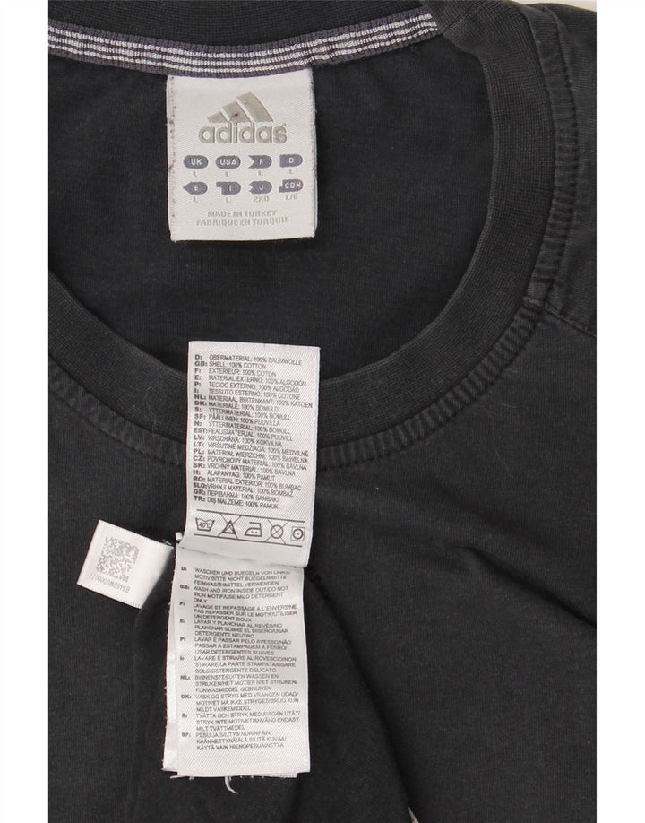 Tricou grafic ADIDAS pentru bărbați Top mare din bumbac negru