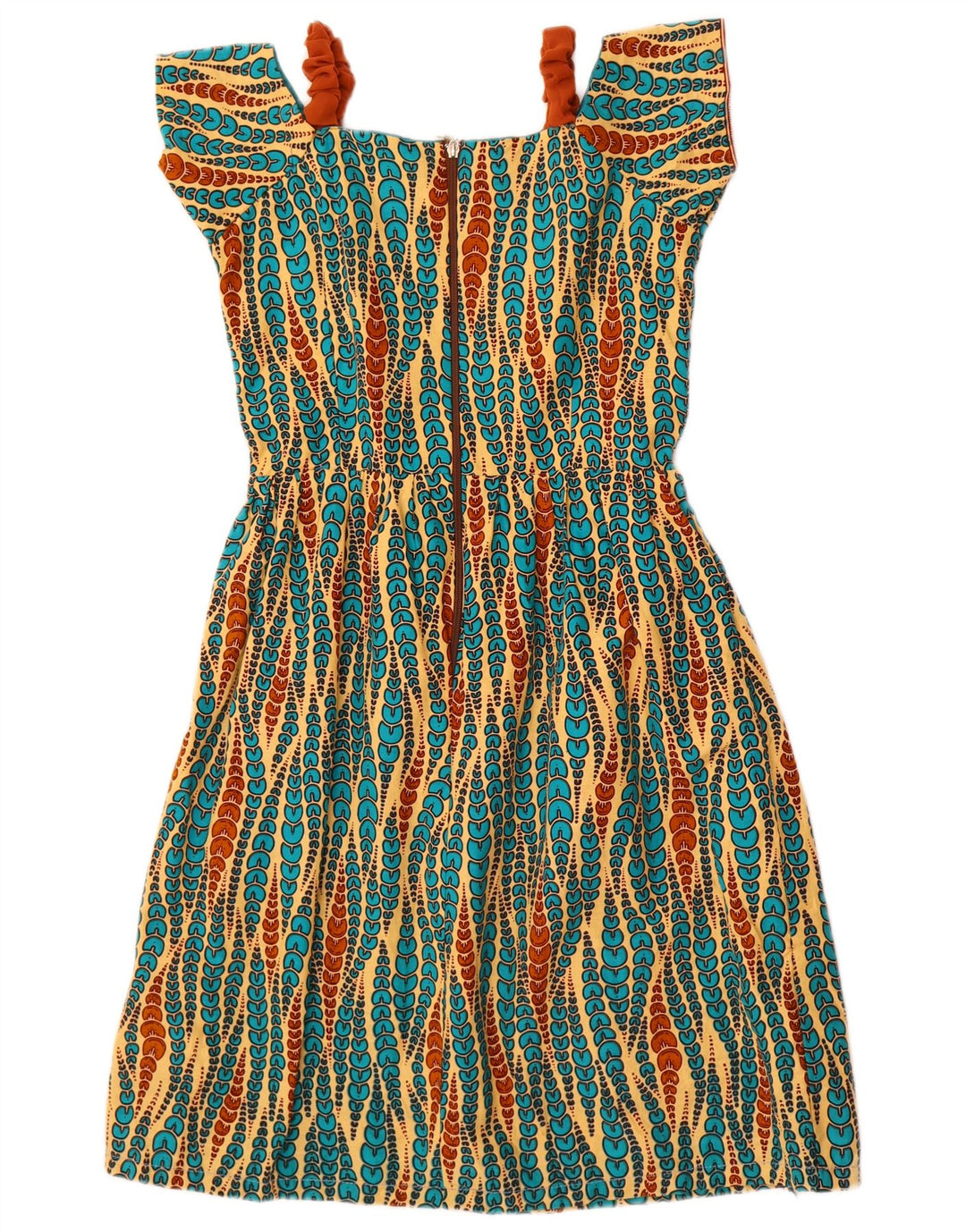 Rochie de damă vintage în linie A UK 10, mică, multicoloră, geometrică