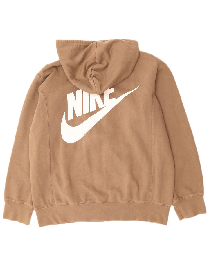 Pulover NIKE Graphic Zip pentru bărbați UK 42/44 Bumbac maro mare