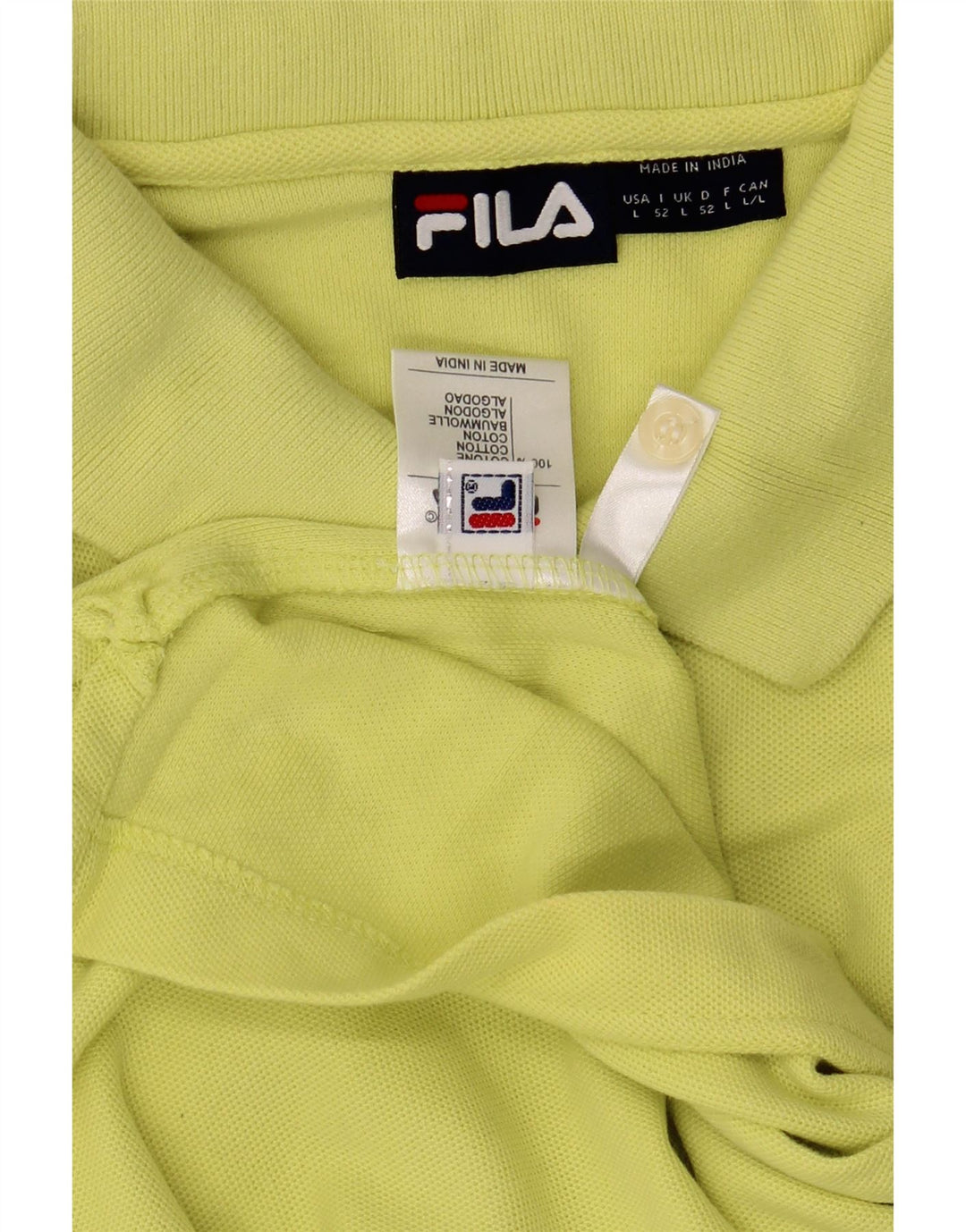 Tricou polo Fila pentru bărbați, bumbac galben mare