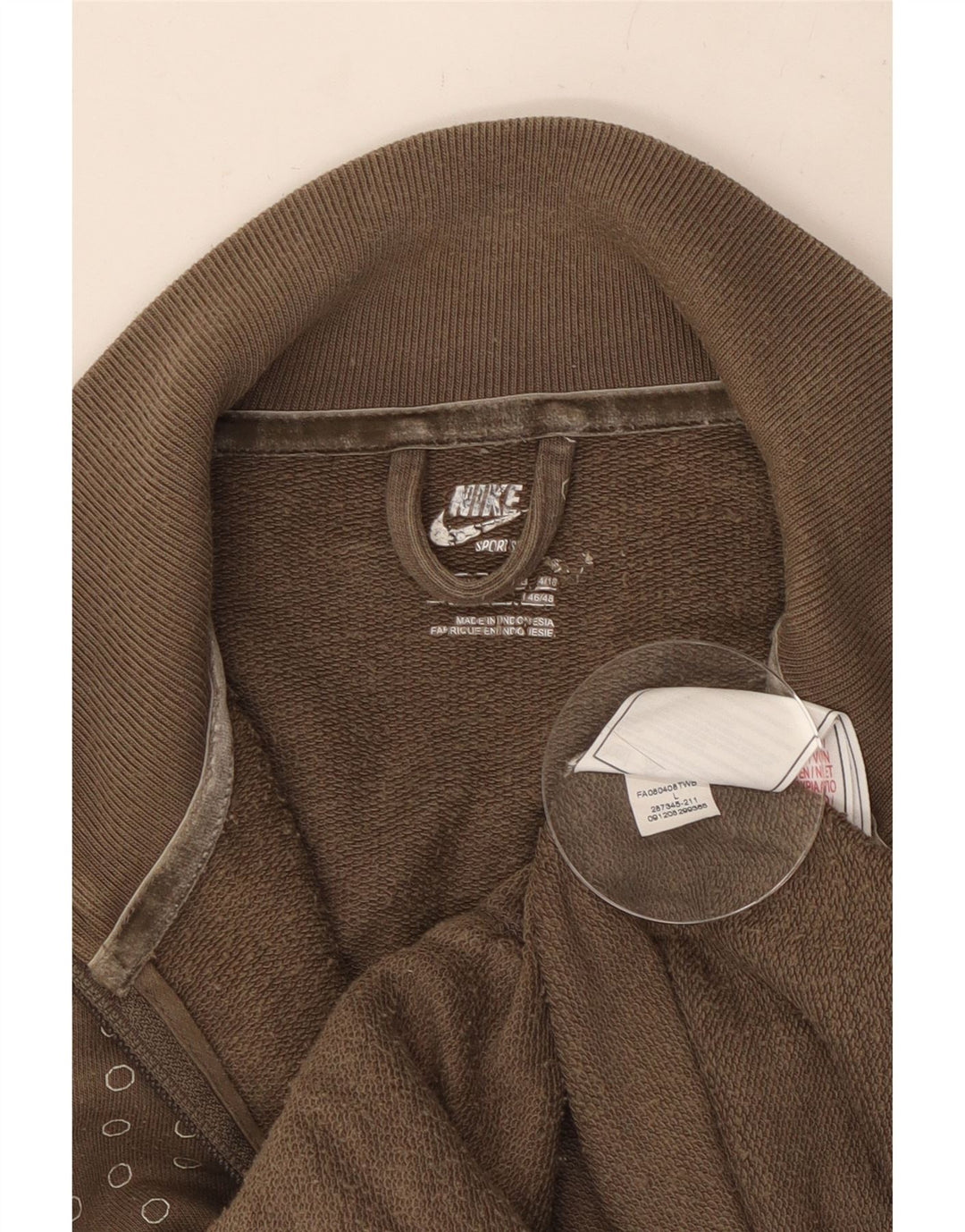 Jachetă de trening pentru femei NIKE UK 14, mare, bumbac cu pete kaki