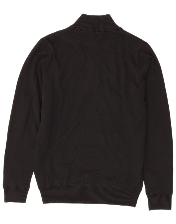 Pulover Calvin Klein pentru bărbați, cu fermoar și gât, bumbac mic, negru