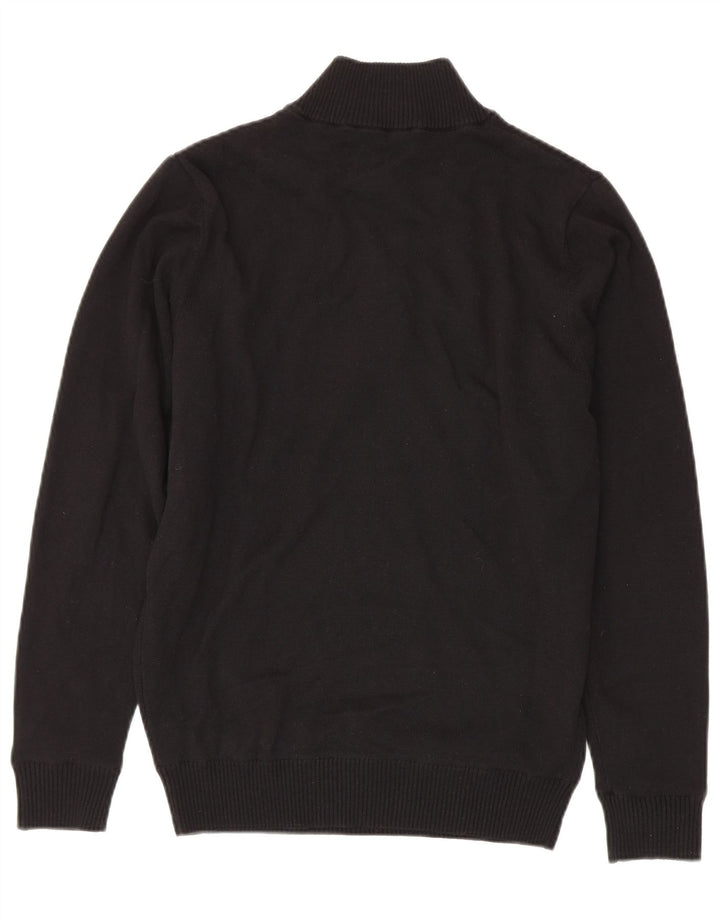 Pulover Calvin Klein pentru bărbați, cu fermoar și gât, bumbac mic, negru
