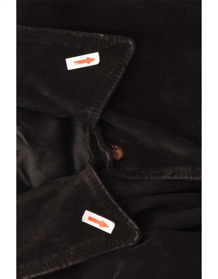 Jachetă de piele intoarsă pentru bărbați Sisley UK 38 Medium Black Leather
