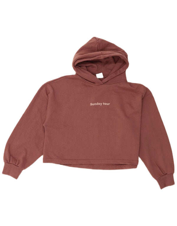 Pulover Oversized Crop Hoodie Zara Fete 13-14 Ani Roz Bumbac