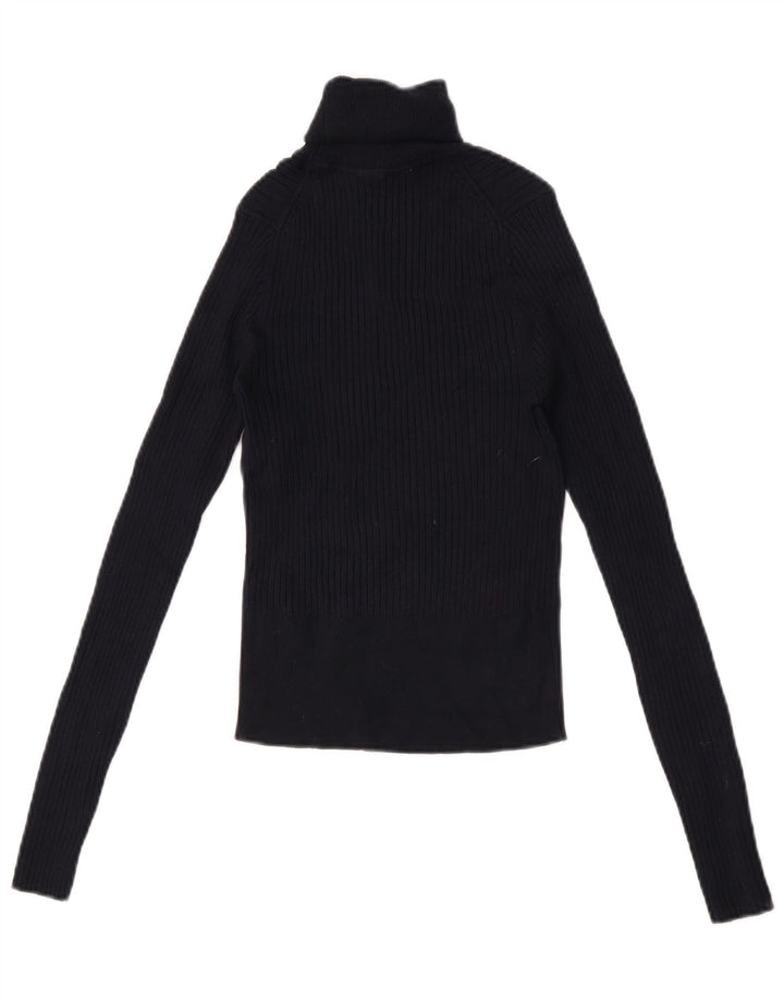 Crop Top pentru femei Zara cu mânecă lungă UK 12 Medium Bleumarin Viscoză
