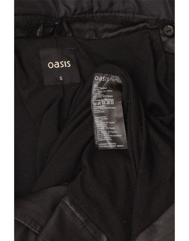 Jachetă motociclist din piele sintetică pentru bărbați Oasis UK 36 Polietilenă neagră mică