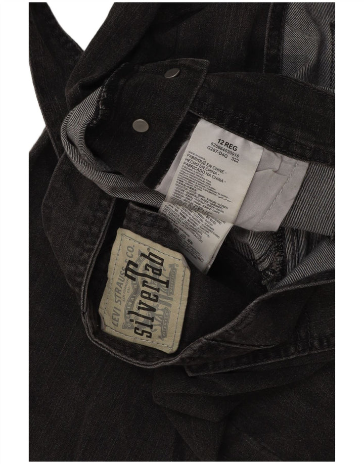 LEVI'S Salopete fete Blugi drepti 11-12 ani W32 L24 bumbac gri