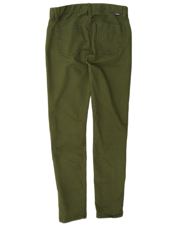 Patagonia Womens Slim Casual Pantaloni US 6 Medium W30 L31 Green Bumbac