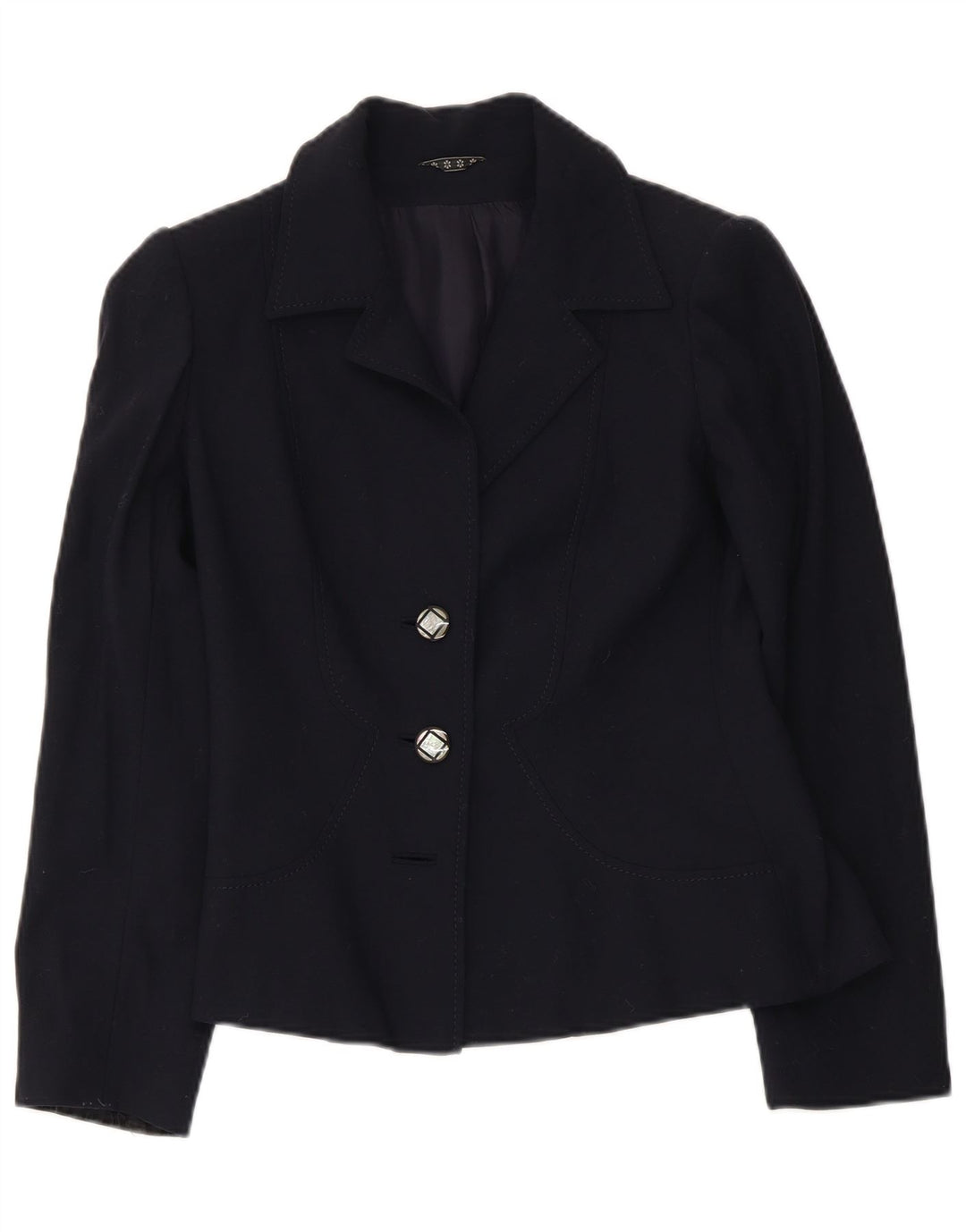 Vintage Womens 2 Button Blazer Jacket UK 10 Small Bleumarin Blue