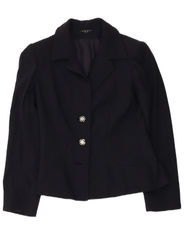 Vintage Womens 2 Button Blazer Jacket UK 10 Small Bleumarin Blue