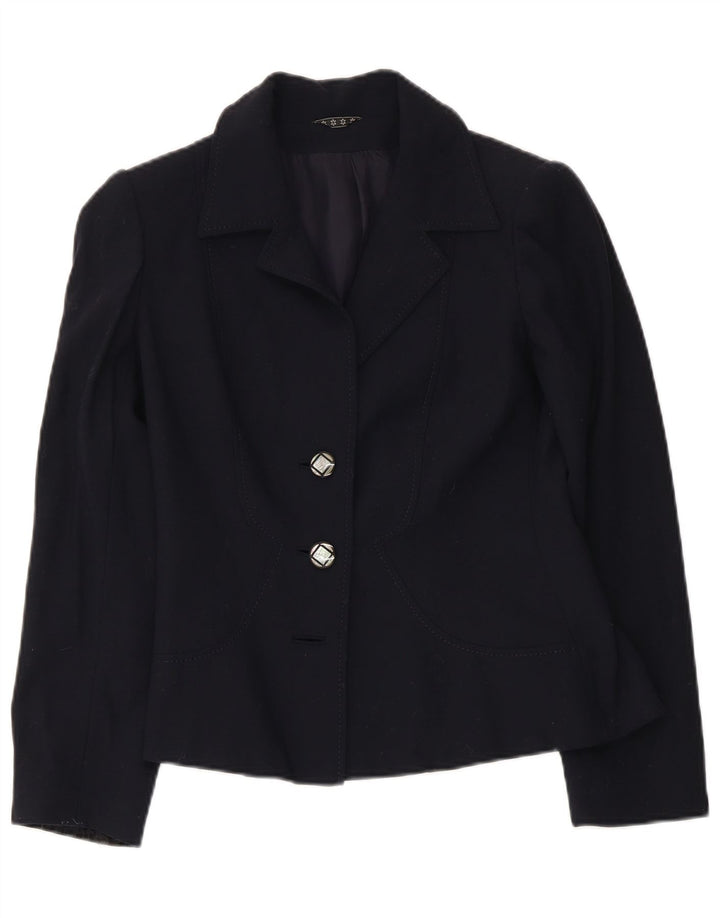 Vintage Womens 2 Button Blazer Jacket UK 10 Small Bleumarin Blue