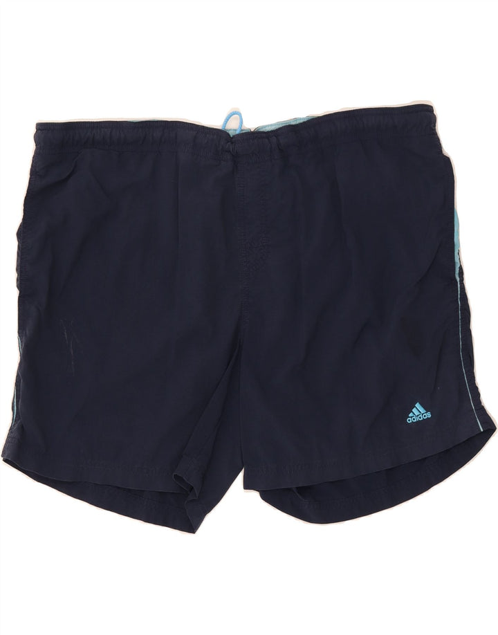 ADIDAS Mens Sport Shorts 2XL Navy Blue Polyester Vintage Adidas and Second-Hand Adidas from Messina Hembry 