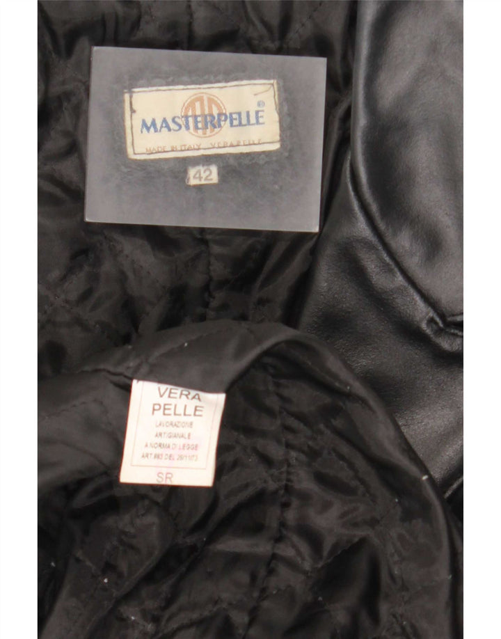 Lavorazione Artigianale Palton din piele pentru femei IT 42 Medium Black