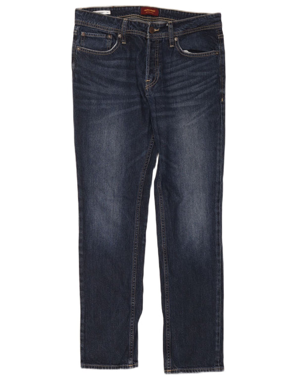 Blugi Jack & Jones Tim Straight pentru bărbați W31 L32 bumbac bleumarin