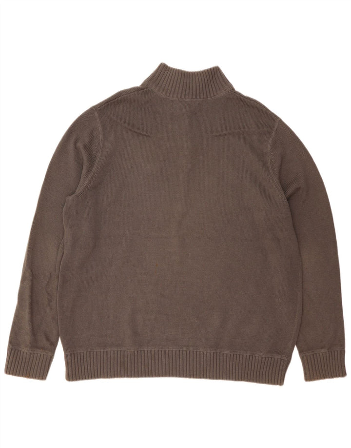 EDDIE BAUER Pulover pentru bărbați cu fermoar și gât, bumbac XL, gri