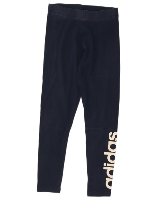 Leggings cu grafic pentru femei Adidas UK 8/10 Smal Bluemarin Bumbac