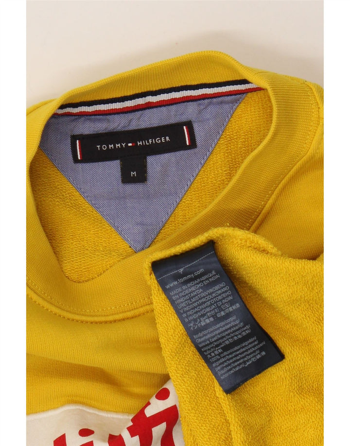 Hanorac grafic pentru bărbați Tommy Hilfiger Pulover din bumbac galben mediu