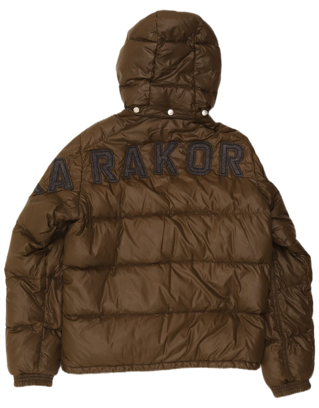 Jachetă căptușită cu glugă grafic Moncler pentru bărbați Mărimea 5 2XL Kaki Poliamidă