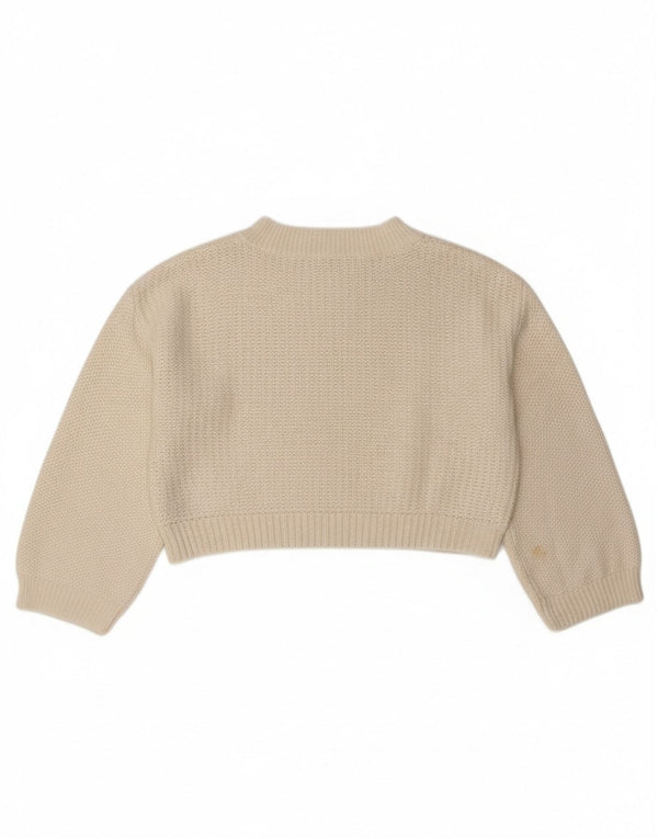 Pulover pentru damă Zara, cu crop largi, cu decolteu rotund, UK 16, mare, alb