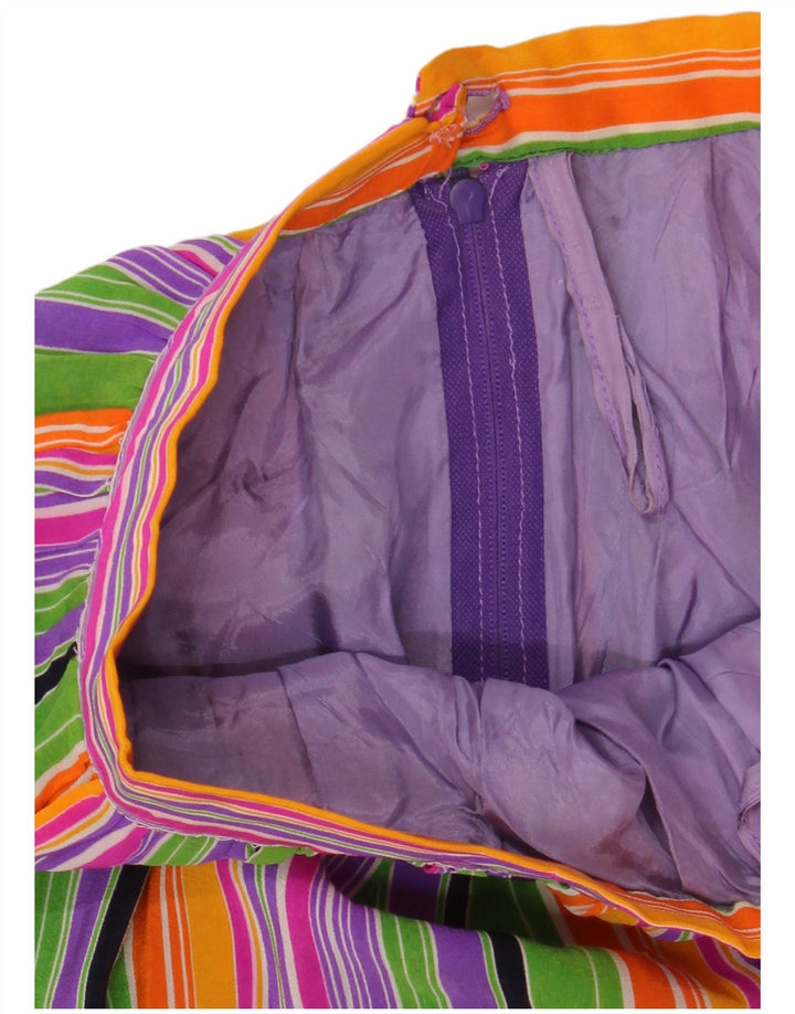 Fusta cu etaje pentru femei VINTAGE W25 XS cu dungi multicolore