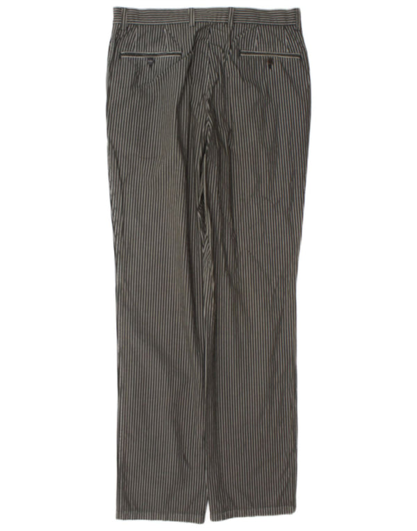 Lacoste Womens Slim Chino Trousers Size 40 Medium W27 L34 Grey Pinstripe