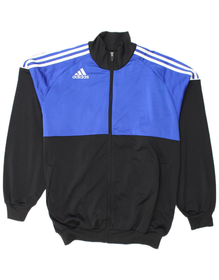 ADIDAS Mens Tracksuit Top Jacket UK 40/42 Medium Black Colourblock