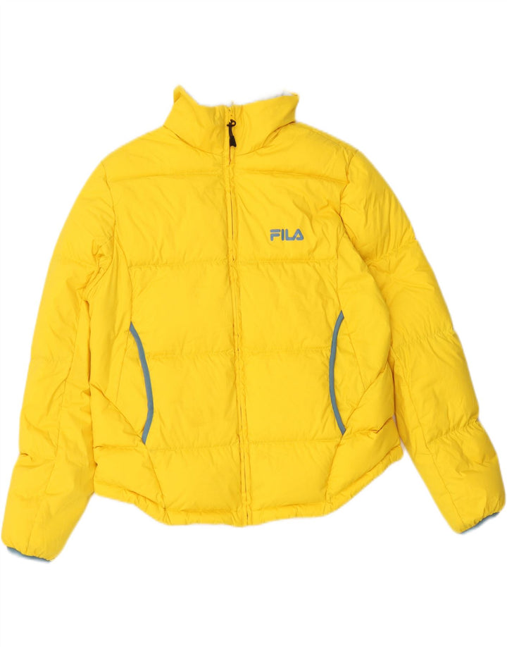 FILA Womens Padded Jacket UK 14 Medium Yellow Nylon