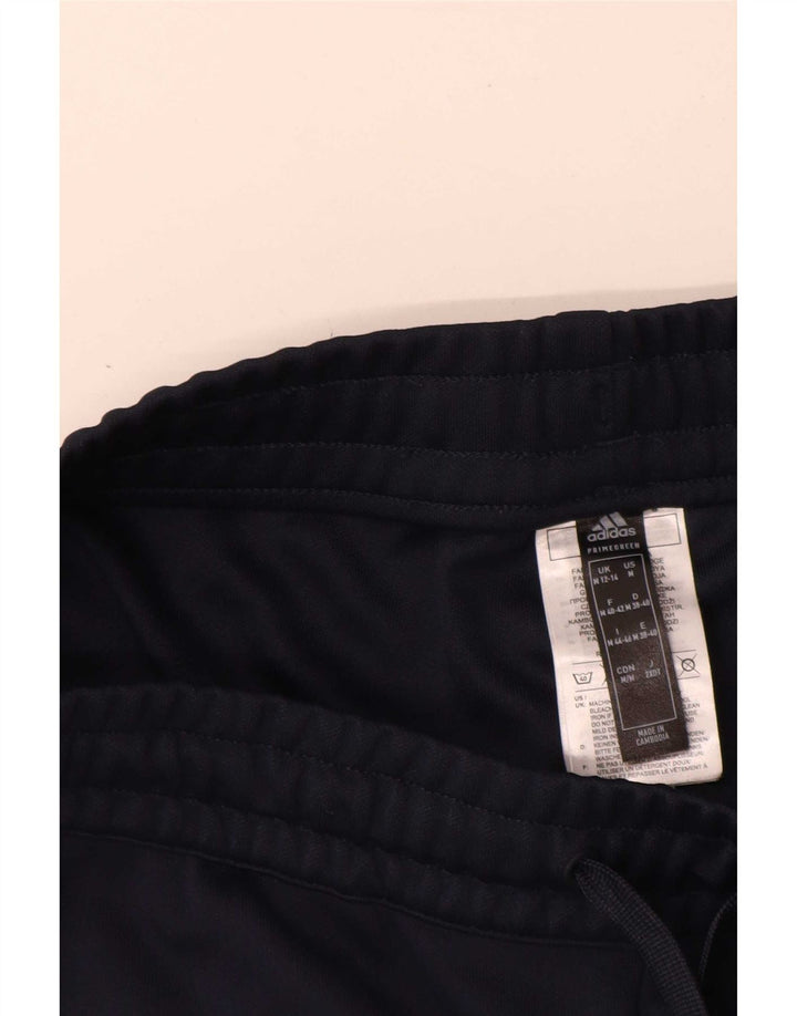 Pantaloni de trening Adidas pentru femei Marea Britanie 12/14 Poliester mediu albastru bleumarin