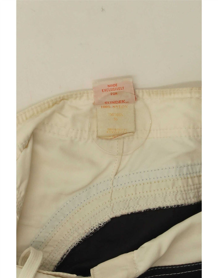Sundek Pantaloni scurți de înot pentru bărbați, nailon mare, alb, blocuri de culoare