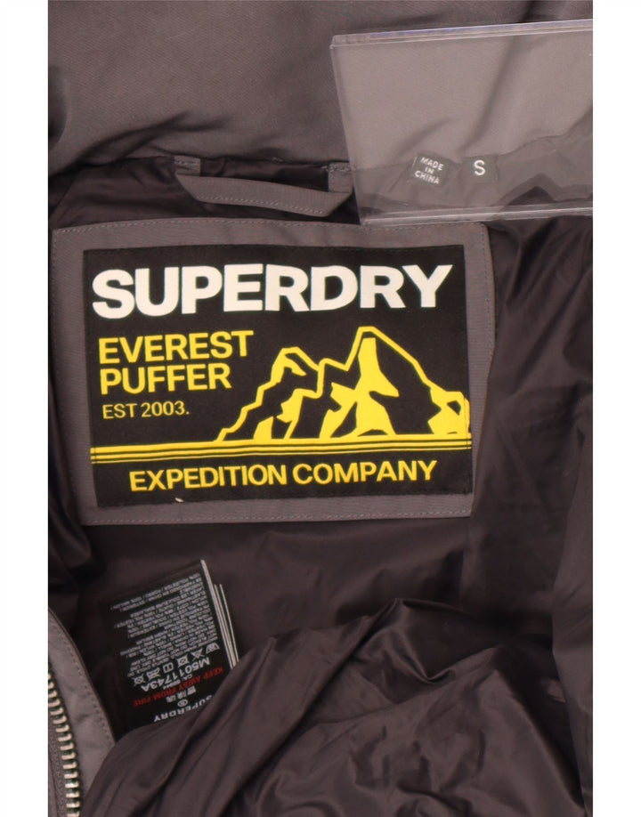Jachetă căptușită cu glugă grafică Superdry pentru bărbați UK 36 Poliester mic gri