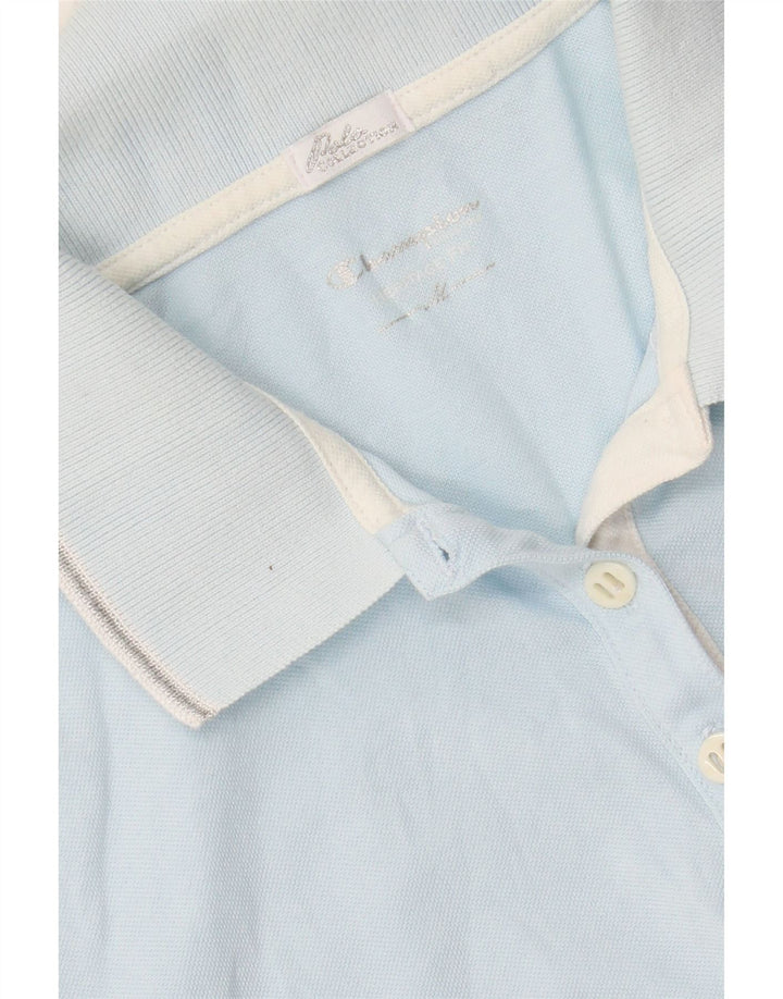 CHAMPION Womens Heritage Fit Polo Shirt UK 12 Medium Blue Vintage Champion and Second-Hand Champion from Messina Hembry 
