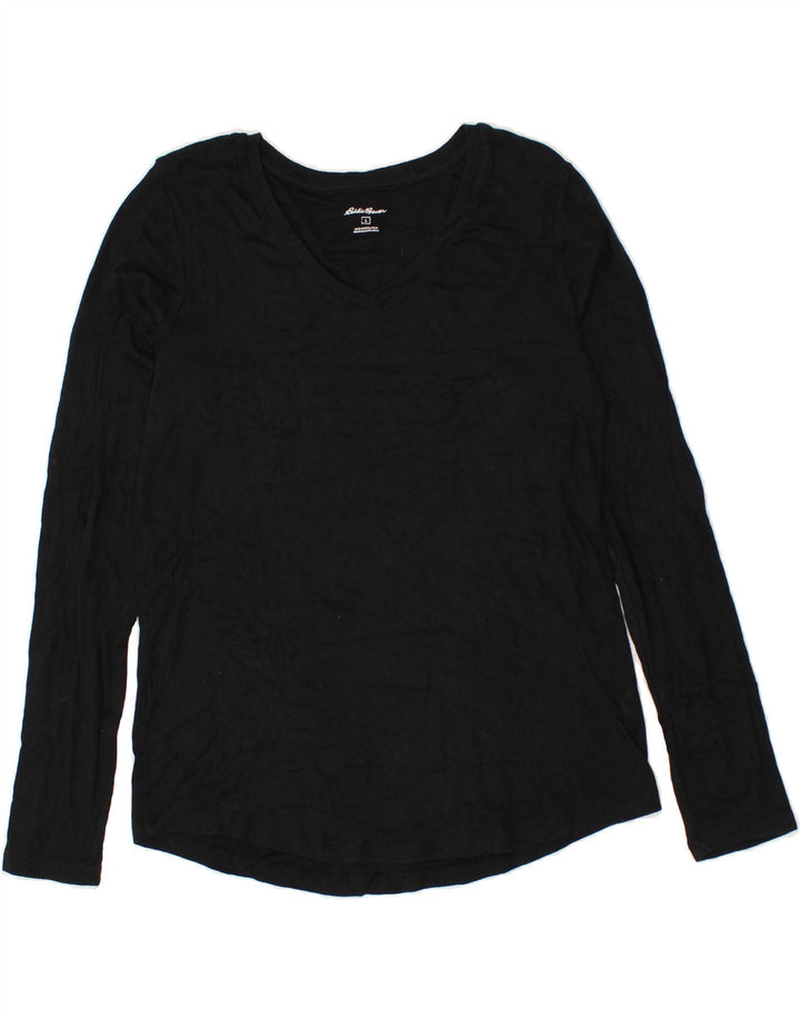 EDDIE BAUER Top pentru femei cu mânecă lungă UK 16, mare, negru, bumbac
