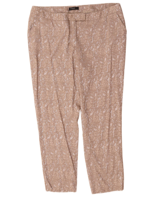 Marks & Spencer Pantaloni de costum autograf pentru femei UK 18 XL W36 L27 Aur Floral