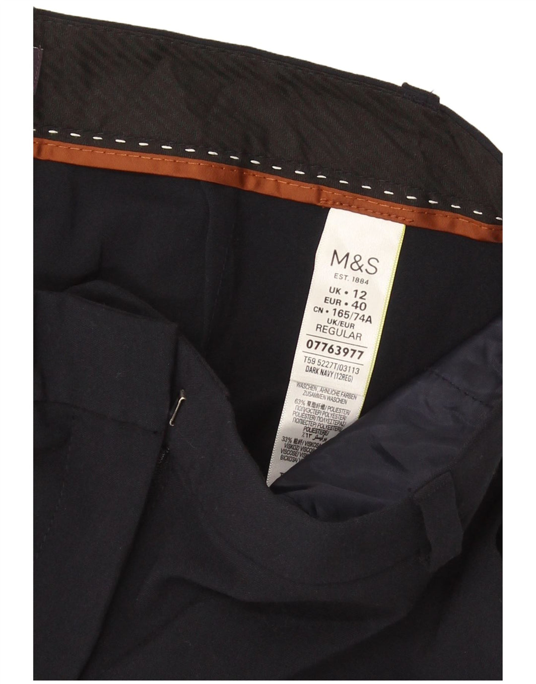 Pantaloni chino pentru femei Marks & Spencer UK 12 Medium W32 L29 Bleumarin
