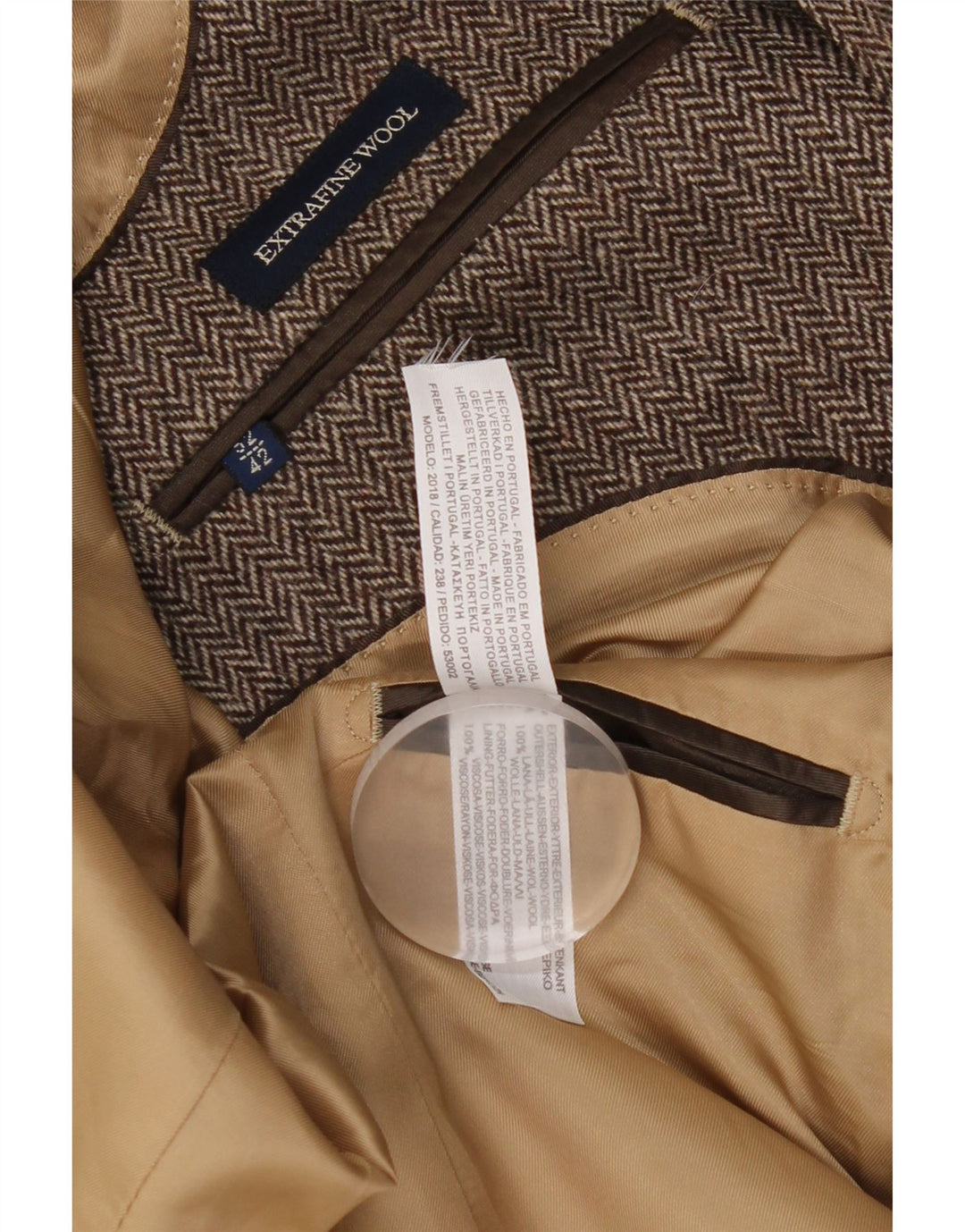 Blazer Massimo Dutti pentru bărbați, cu 2 nasturi, EU 52, mare, maro, oase