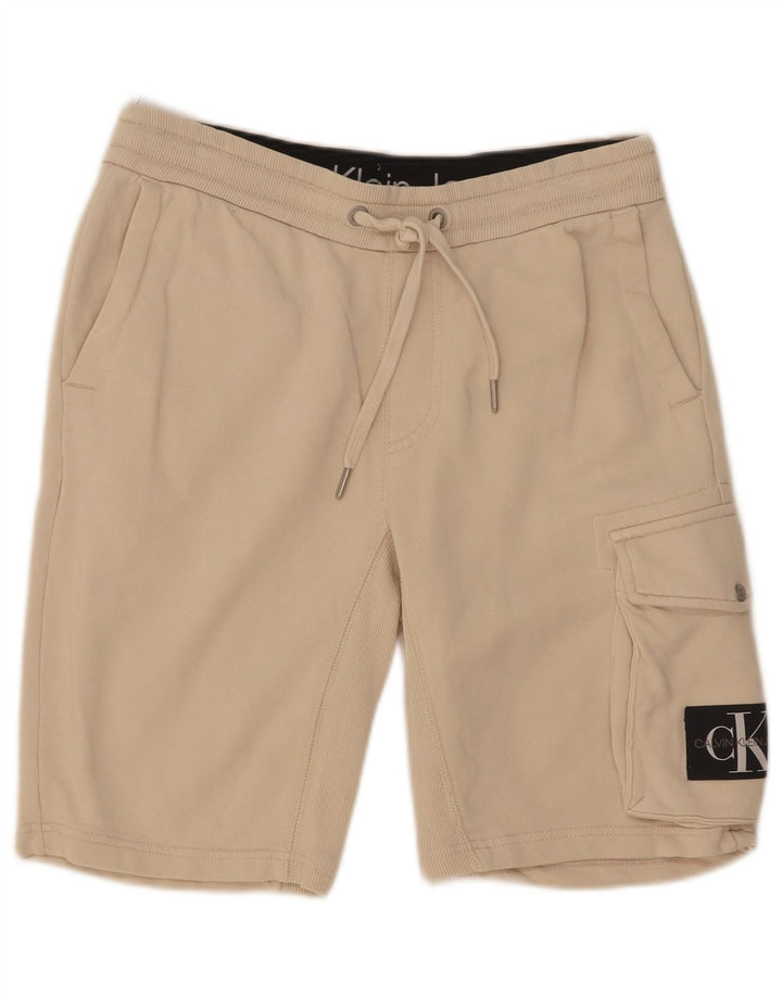 Pantaloni scurți sport cargo Calvin Klein pentru bărbați, mici din bumbac alb