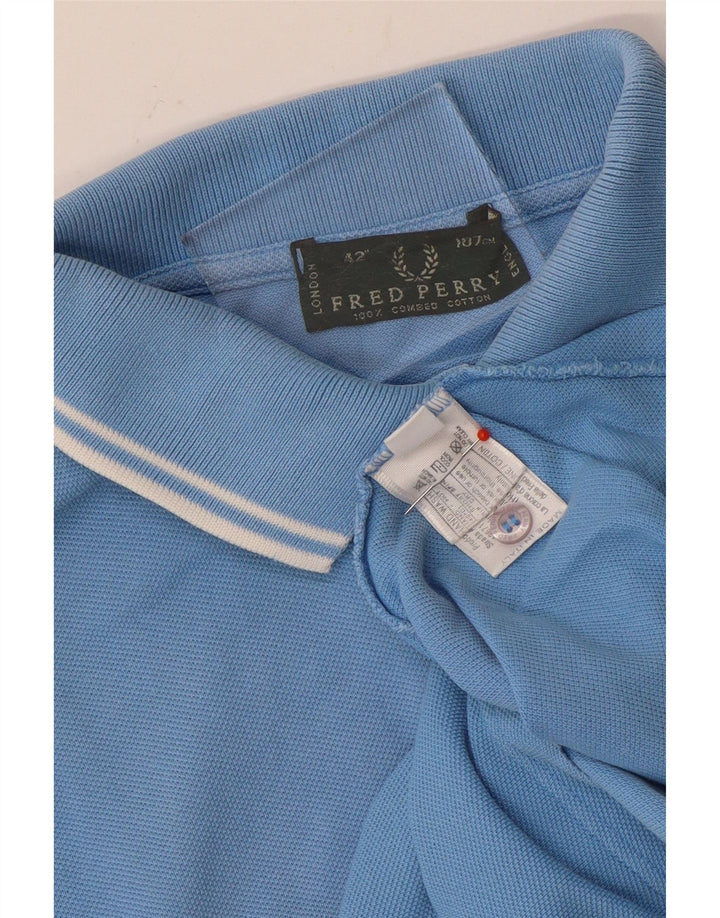 Cămașă polo Fred Perry pentru bărbați, bumbac albastru mediu