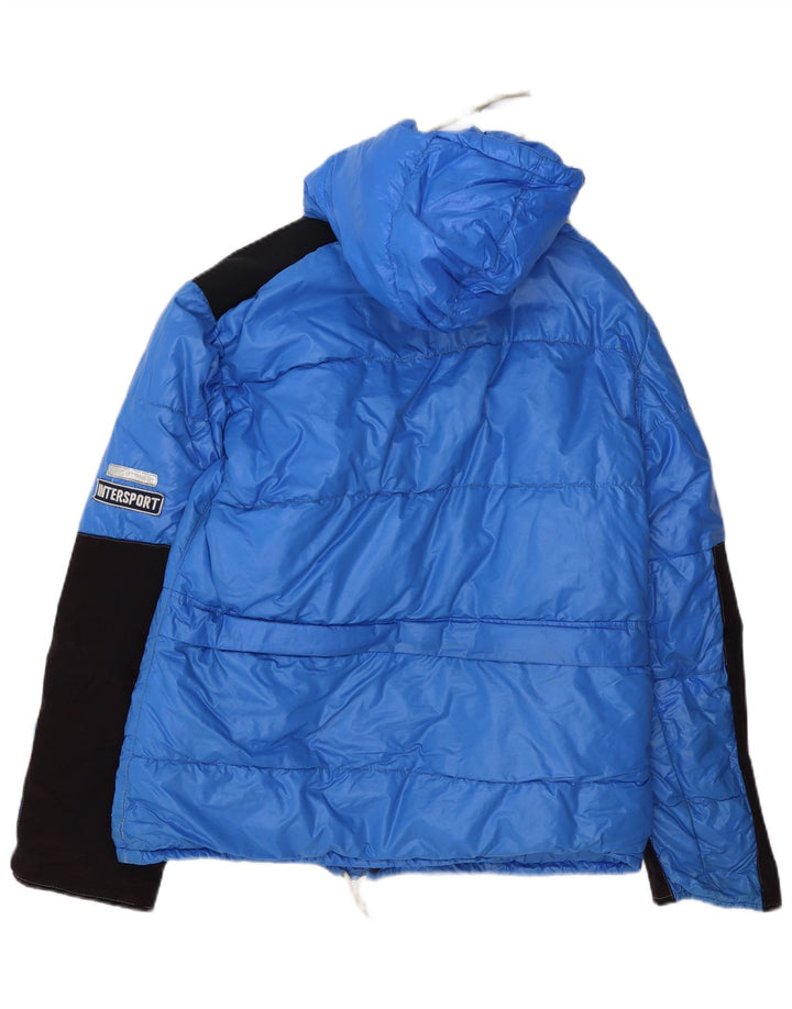 Jachetă căptușită cu glugă vintage pentru bărbați IT 50, mare, albastru, din poliamidă