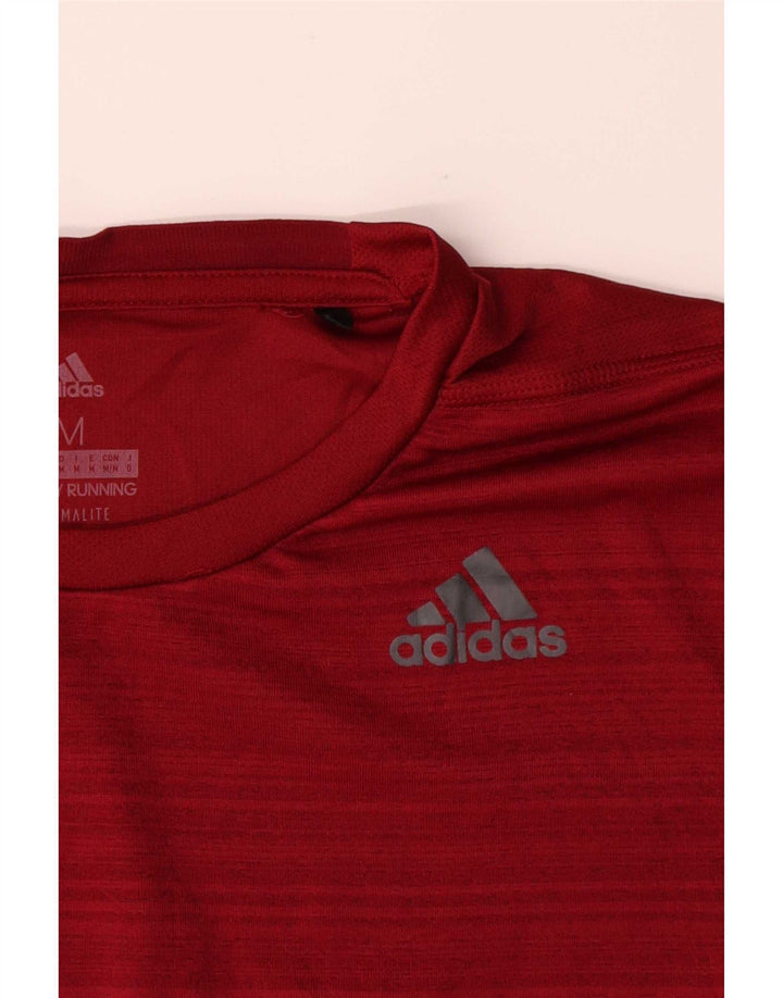 Tricou Adidas Climalite pentru bărbați Top Medium Red Striped Poliester