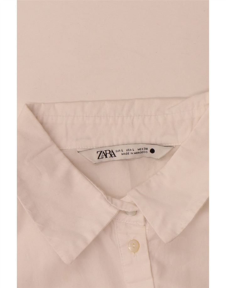Rochie A-Line pentru femei Zara cu mâneci 3/4 UK 14 Poliester alb mare