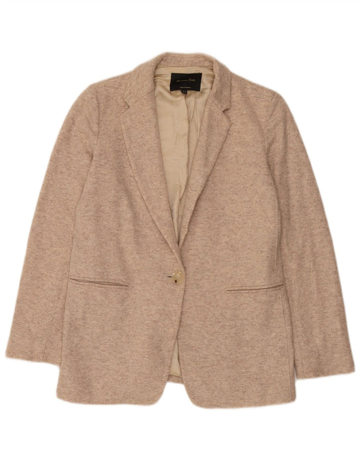 Jachetă pentru femei Massimo Dutti tricot cu 1 nasture EU 38 Mic Bej cu pete