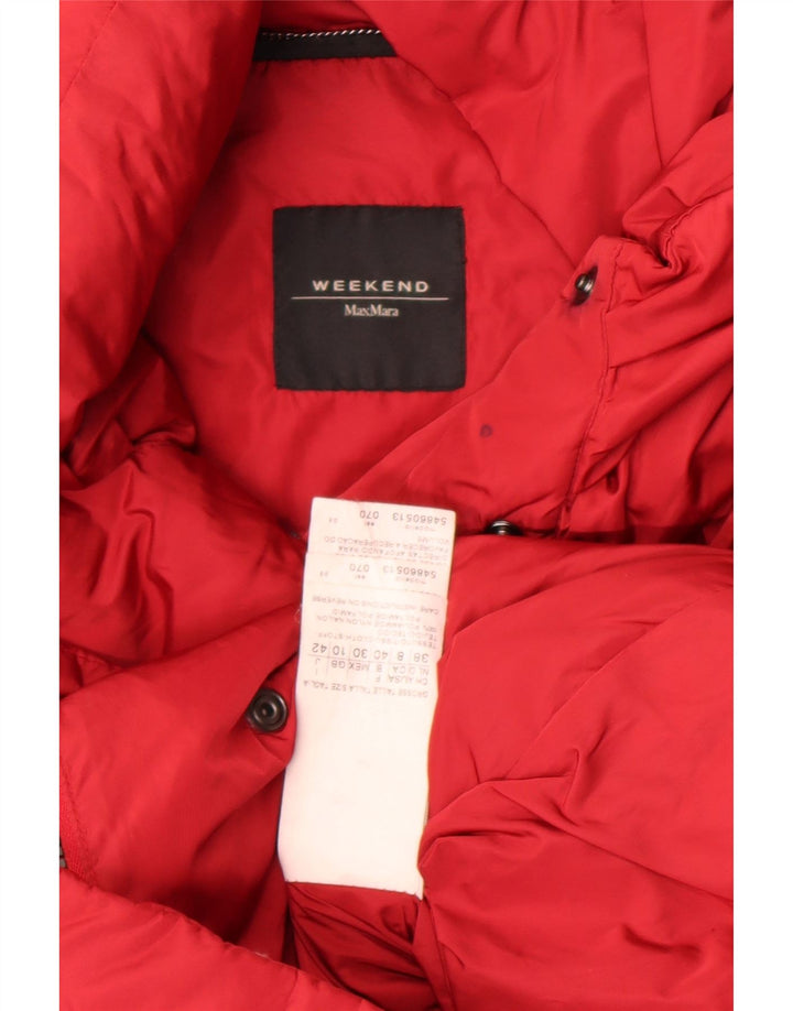 Jachetă căptușită supradimensionată pentru femei de weekend Max Mara UK 10 Nylon roșu mic