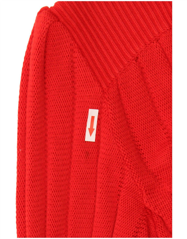 Pulover Cardigan Vintage pentru Damă IT 46 Mare Bumbac Roșu