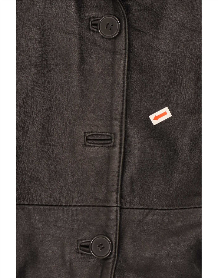 Palton din piele vintage pentru femei IT 46 mare negru