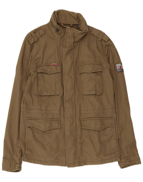 Jachetă militară pentru bărbați Superdry UK 40 mare, bumbac kaki