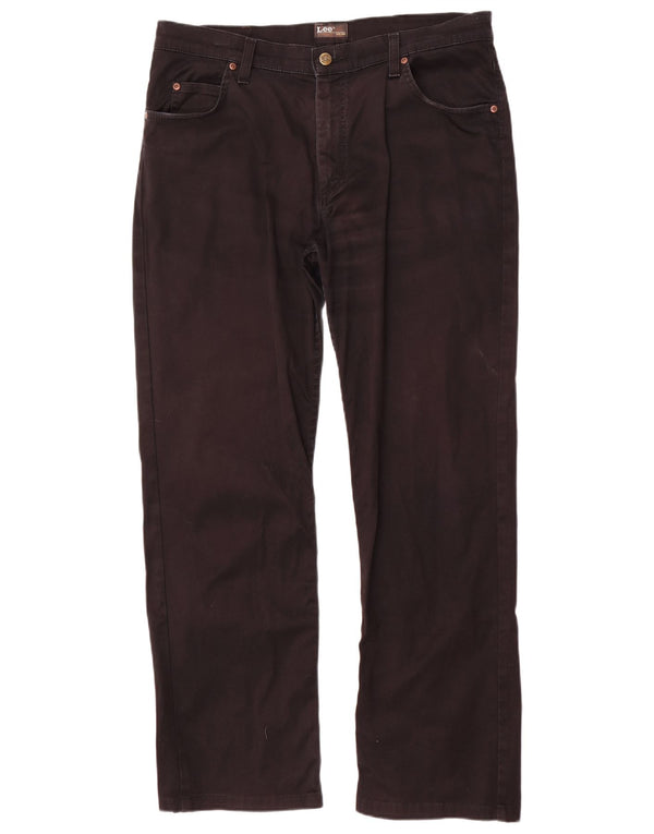 Pantaloni casual drepti pentru bărbați Lee Brooklyn W36 L31 bumbac negru