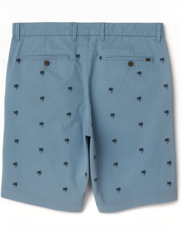 Marks & Spencer Mens Hawaiian Chino Shorts Large W36 Blue Cotton